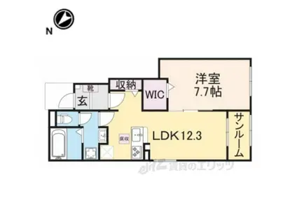 メゾンルミネ五個荘(1LDK/1階)の間取り写真