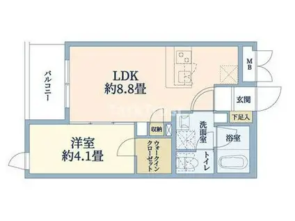 ウェルスクエア都島中通(1LDK/1階)の間取り写真
