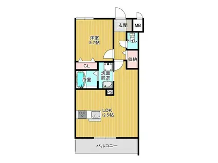 M S SUITE(1LDK/1階)の間取り写真