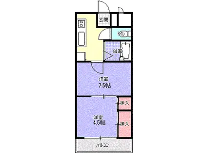 シンガポールガーデン(2K/2階)の間取り写真