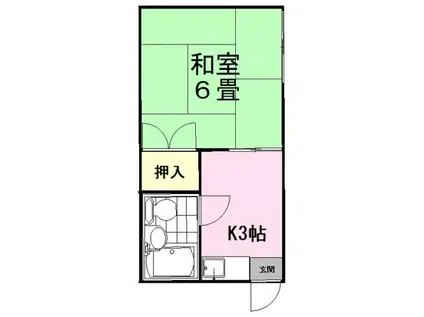 コーポ和(1K/2階)の間取り写真