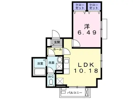 タウンハウスKKIII(1LDK/2階)の間取り写真