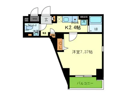 エイチ・ツー・オー東住吉I番館(1K/6階)の間取り写真