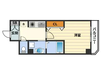 IF西梅田(1K/5階)の間取り写真