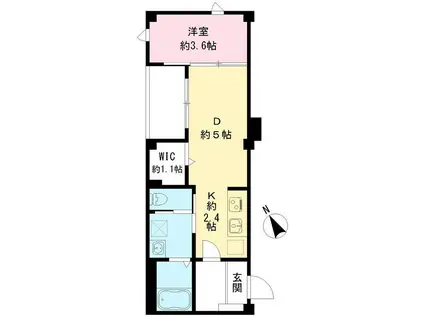 つむぎの杜 西荻みなみ(1DK/3階)の間取り写真