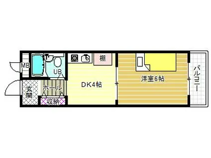 プリマベーラ藤井寺(1DK/2階)の間取り写真