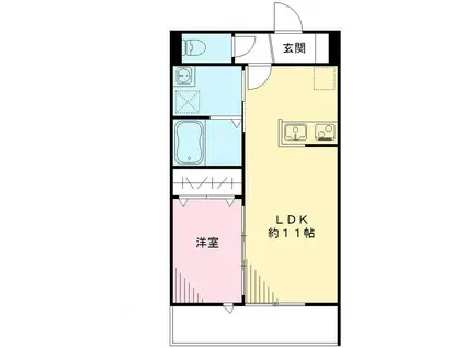 グランディール(1LDK/3階)の間取り写真