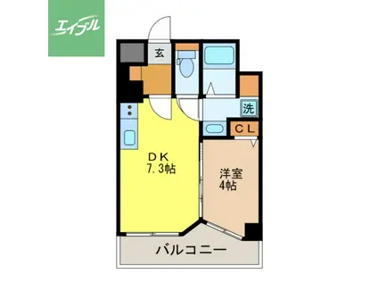 アミティ青雲通(1DK/4階)の間取り写真