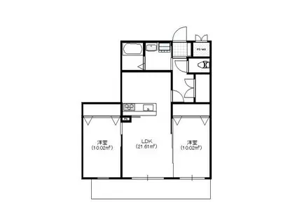 アーバン荏隈(2LDK/1階)の間取り写真