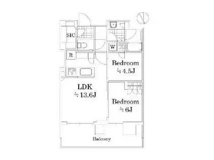 HARUMI FLAG PARK VILLAGE T棟(2LDK/3階)の間取り写真