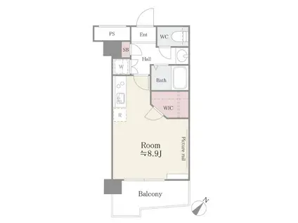 アルテーヌ新横浜(ワンルーム/7階)の間取り写真