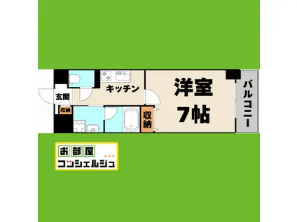 ルアナ神宮(1K/1階)の間取り写真