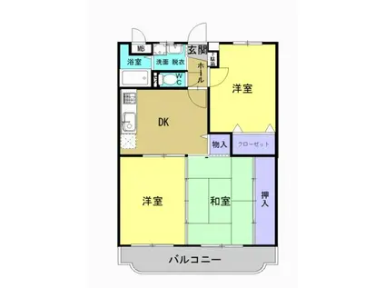 ドゥーズ松ノ木(3DK/3階)の間取り写真