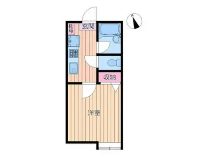 アロース西早稲田(1K/2階)の間取り写真