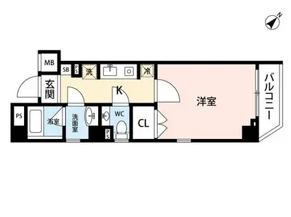 レジェンドコート白山(1K/6階)の間取り写真