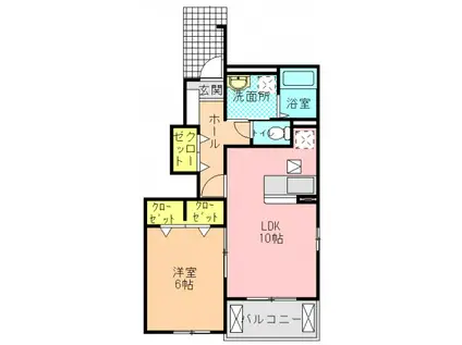 クレメント サニーIII(1LDK/1階)の間取り写真
