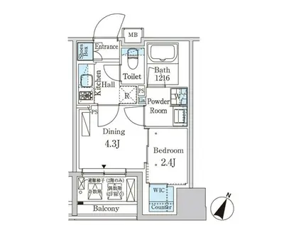 パークアクシス神保町(1DK/9階)の間取り写真