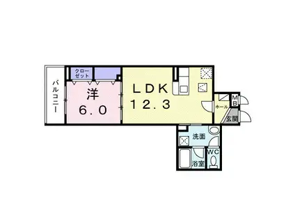 グラン マーヴェラス(1LDK/1階)の間取り写真