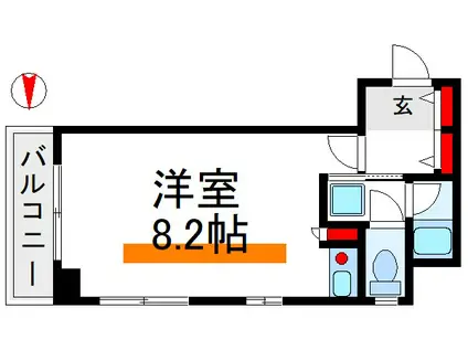 マインハイムⅡ(ワンルーム/2階)の間取り写真