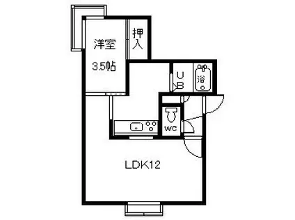 グランビア(1LDK/1階)の間取り写真