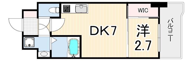 セレニテ神戸西エクラ(1DK/10階)の間取り写真
