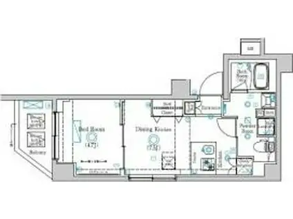 ラフィスタ亀有(1DK/4階)の間取り写真