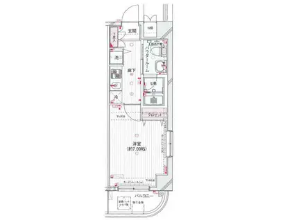 アセンション アイディ 浅草(1K/3階)の間取り写真