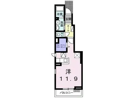 ヒマソール(ワンルーム/1階)の間取り写真