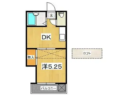 ピア・ネスト(1K/1階)の間取り写真