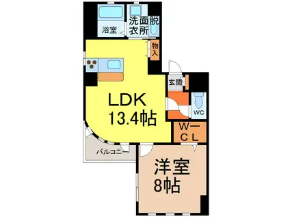 プライムヒルズ(1LDK/5階)の間取り写真