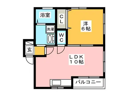 UTGハイム(1LDK/3階)の間取り写真