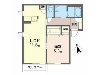 シャーメゾン・セーヌ(1LDK/2階)の間取り写真