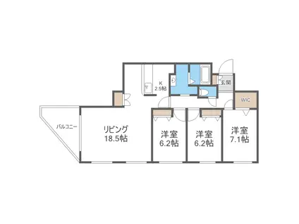 AKR北円山(3LDK/2階)の間取り写真