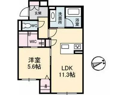 アヴェニール府中(1LDK/1階)の間取り写真