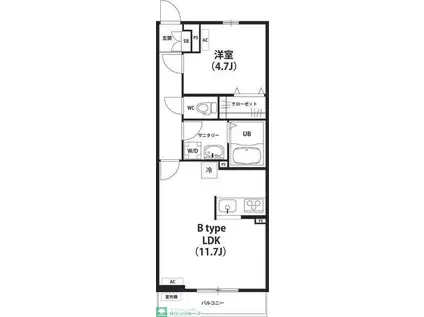 リブリ・ジュジュール(1LDK/1階)の間取り写真