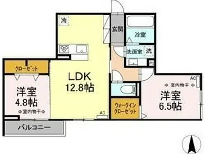 OIKOSIII(2LDK/3階)の間取り写真