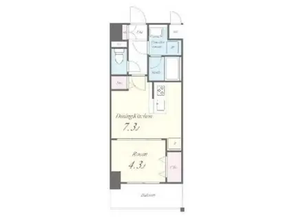 アヴェニール久米川(1DK/4階)の間取り写真