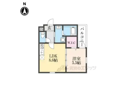 フジパレス花園中央公園南1番館(1LDK/3階)の間取り写真