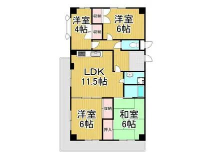 サンパティオアネックス(4LDK/3階)の間取り写真