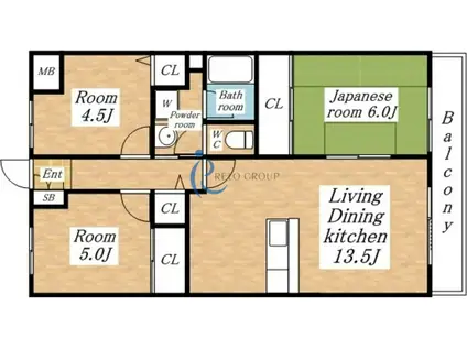 パークプラザ平野(3LDK/7階)の間取り写真