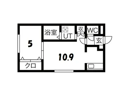 フェリオ中島公園(1LDK/3階)の間取り写真