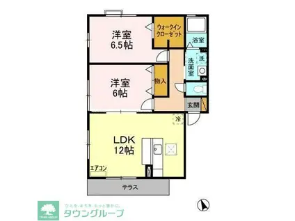 オリーブガーデンA・B・C(2LDK/1階)の間取り写真