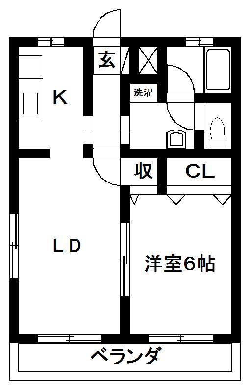 シティーハイツ富田(1LDK/3階)の間取り写真