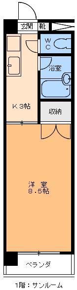 メゾンマキ(1K/1階)の間取り写真