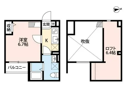 ALEGRIA(1K/1階)の間取り写真