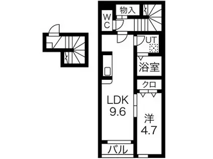 ベルスオーノ(1LDK/2階)の間取り写真