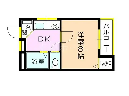 クオリティー(1K/3階)の間取り写真