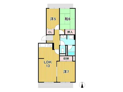ベレガンス日立(3LDK/2階)の間取り写真