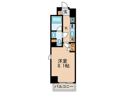シエル武蔵小杉(1K/8階)の間取り写真