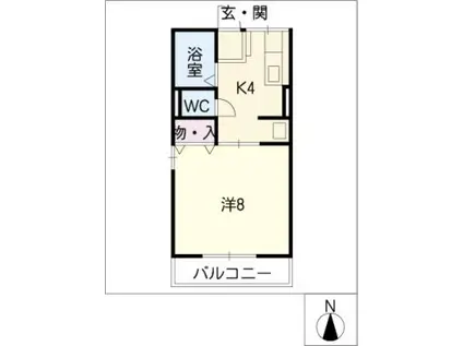 レトアS&S(1K/2階)の間取り写真